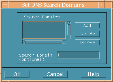 Set DNS Search Domains Dialog Box
